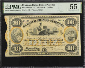 URUGUAY. El Banco Franco-Platense. 10 Pesos, 1871. P-S172a. PMG About Uncirculated 55.

Estimate: $250.00- $450.00