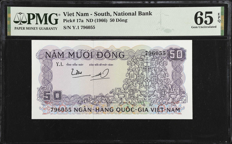 VIETNAM, SOUTH. Ngan Hang Quoc Gia Viet Nam. 50 Dong, ND (1966). P-17a. PMG Gem ...