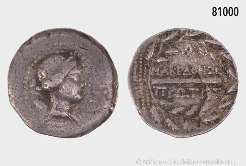 Makedonien (als römische Provinz) Tetradrachme, ca. 158-150 v. Chr., 16,73 g, 34...