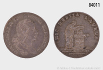 Frankfurt am Main, Jeton 1792, Silber, in 2 Dukatengröße, auf die Krönung Franz II., 3,95 g, 25 mm, Mont. 2206, Patina, Kratzer, sehr schön