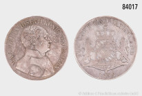 Bayern, Maximilian I. Joseph (1806-1825), Konventionstaler 1823, 27,63 g, 39 mm, AKS 49, Randfehler, schön-fast sehr schön