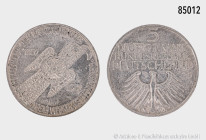 BRD, 5 DM 1952 D, Germanisches Museum, 625er Silber, 11,25 g, 29 mm, AKS 210, Jaeger 388, winzige Randfehler und Kratzer, fast vorzüglich-vorzüglich