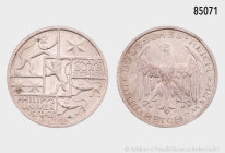 Weimarer Republik, 3 RM 1927 A, 400 Jahre Universität Marburg, 14,95 g, 30 mm, Jaeger 330, kleine Randfehler, fast vorzüglich-vorzüglich