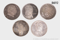 Bulgarien, Konv. 5 Silbermünzen zu 5 Leva 1970/1976, gemischter Zustand, teilweise kleine Fehler, vorzüglich-Stempelglanz