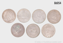 Österreich, umfangreiches Konv. Silbermünzen, dabei ca. 25 x 2 Schilling-Gedenkmünzen 1930er Jahre, 7 x 100 Schilling 1970er Jahre, 7 x 25 Schilling 1...