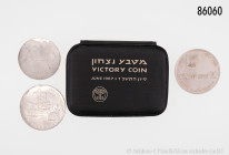 Israel, Konv. 15 Silber-Gedenkmünzen, 5 Lirot 1966, 1972 (2 x), 1973 (2 x), 10 Lirot 1967/1974, teilweise in OVP, vorzüglich-Stempelglanz, bitte besic...