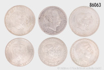 Dänemark, Konv. 13 Silbermünzen aus 1916/1967, teilweise in beschrifteten Münzrähmchen, teilweise etwas angelaufen, vorzüglich-fast Stempelglanz, auf ...