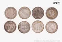 Ungarn, Konv. 70 x 1 Krone, verschiedene Jahrgänge, Silber, gemischter Zustand, bitte besichtigen, auf Foto nur ein Teil abgebildet