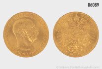 Österreich, 20 Kronen 1915, offizielle NP, 900er Gold, 6,79 g, 21 mm, Vorzüglich-Stempelglanz