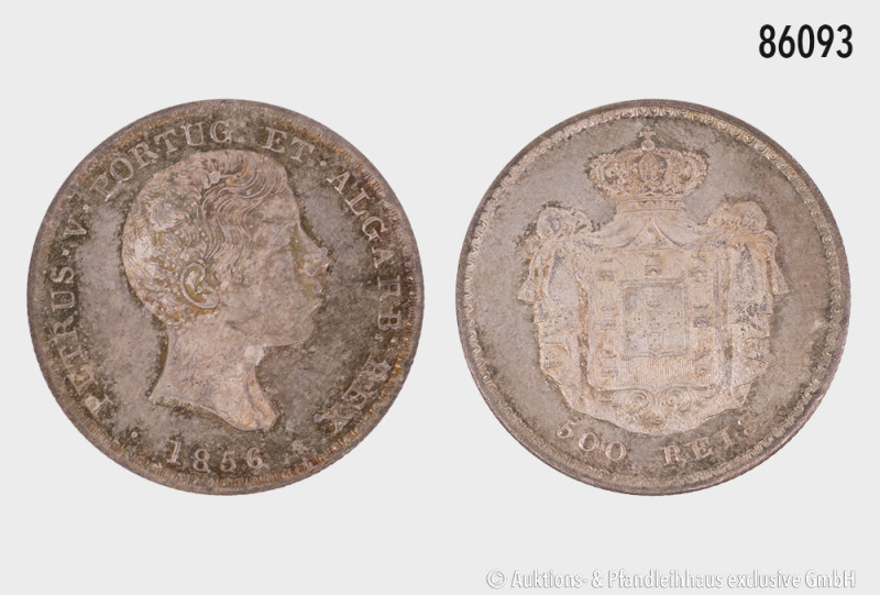 Portugal, 500 Reis 1856, 12,5 g, 30 mm, feine Kratzer, leicht irisierende Patina...
