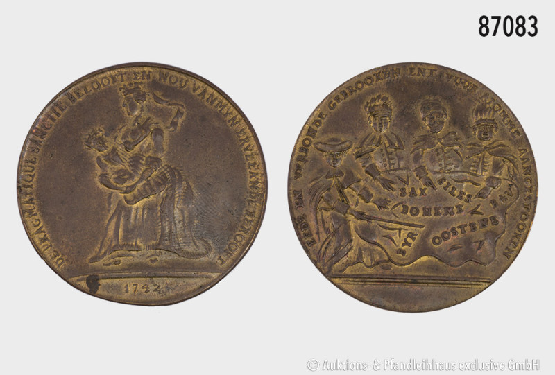 RDR Österreich, Habsburg, Maria Theresia (1740-1780), Spottmedaille auf die Prag...