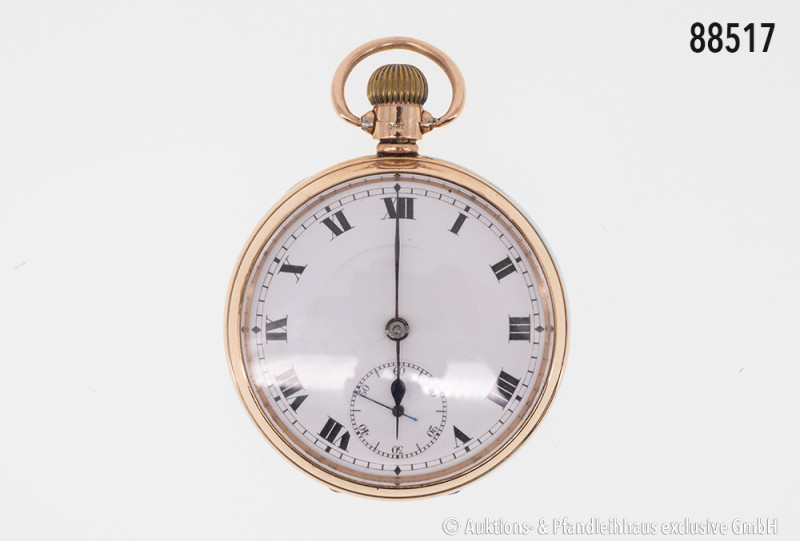 Taschenuhr, 3 Deckel 375 (9 Karat) Gold, England, Schweizer Werk, um 1910, D ca....