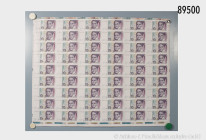 BRD, original Druckbogen mit 54 x 10-DM-Banknotenbogen, 1. Oktober 1993, mit Zertifikat der Deutschen Bundesbank, limitiert auf 1000 Stück, hier Numme...