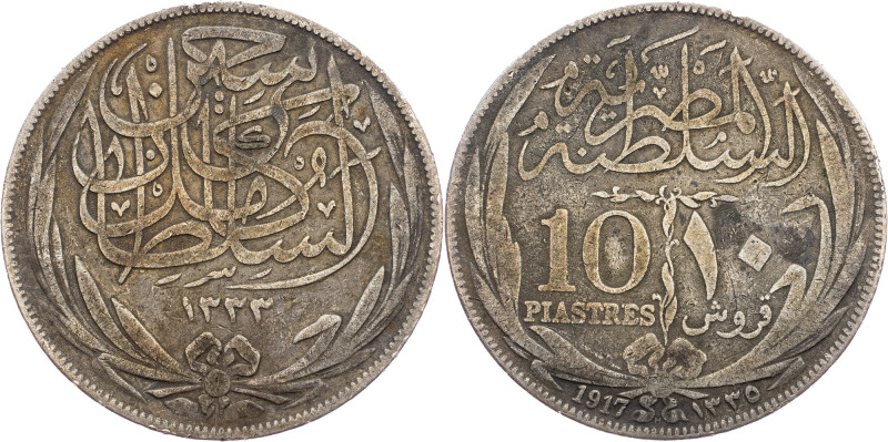 Egypt, 10 Piastres 1917 Egypt, 10 Piastres 1917, Ag, KM# 320|Toned; F

Grade: ...