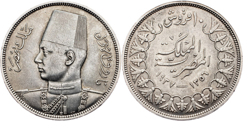 Farouk I (1936-1952), 10 Qirsh 1356 (1937) Farouk I (1936-1952), 10 Qirsh 1356 (...