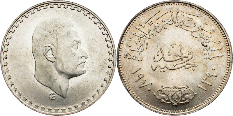 Egypt, 1 Pound 1390 (1970) Egypt, 1 Pound 1390 (1970), Ag, KM# 425|President Nas...