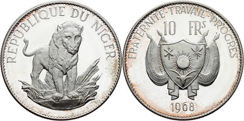 Niger, 10 Francs 1968, Small type Niger, 10 Francs 1968, Small type, 20,02 g, Ag...