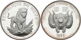 Niger, 10 Francs 1968, Small type
