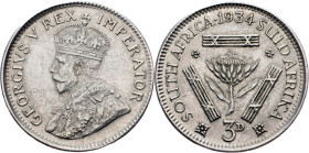 South Africa, 3 Pence 1934