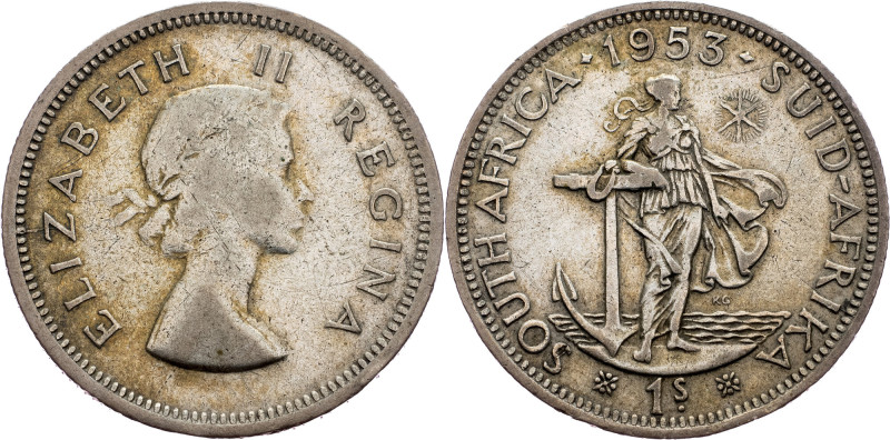 South Africa, 1 Shilling 1953 South Africa, 1 Shilling 1953, Ag, KM# 49; VF

G...