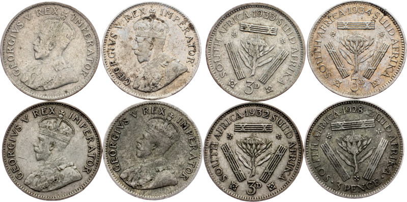 South Africa, 3 Pence 1928, 1932, 1933, 1934 South Africa, 3 Pence 1928, 1932, 1...