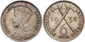 Southern Rhodesia, 6 Pence 1935