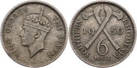 Southern Rhodesia, 6 Pence 1950