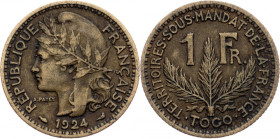 Togo, 1 Franc 1924, Paris