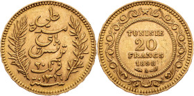 Tunisia, 20 Francs 1898, Paris