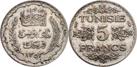 Tunisia, 5 Francs 1935