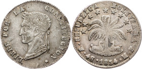 Bolivia, 4 Soles 1854, PTS MF