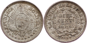Bolivia, 10 Centavos 1899