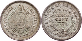 Bolivia, 5 Centavos 1900