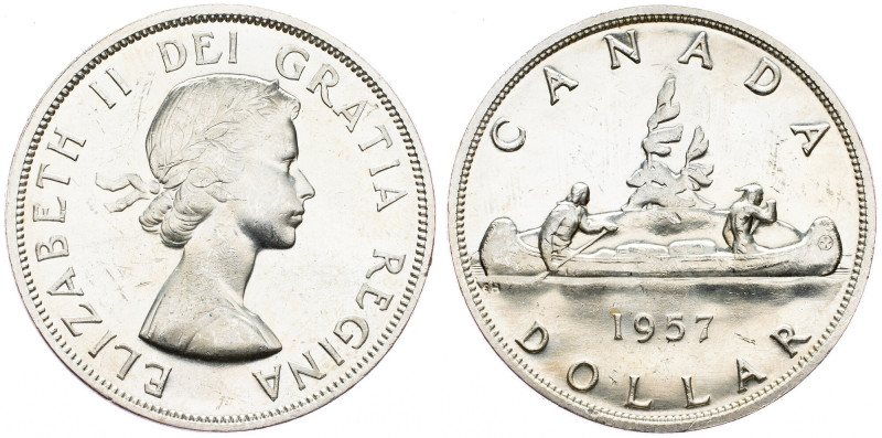 Canada, 1 Dollar 1957, Ottawa Canada, 1 Dollar 1957, Ottawa, Ag, KM# 54|min. hai...