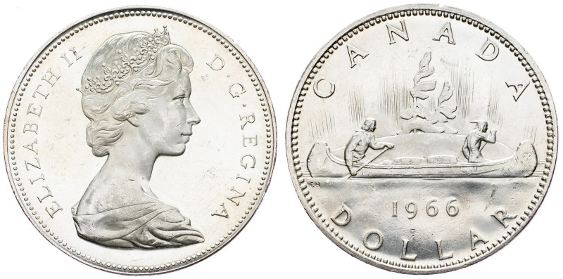 Canada, 1 Dollar 1966, Ottawa Canada, 1 Dollar 1966, Ottawa, Ag, KM# 64.1|min. h...