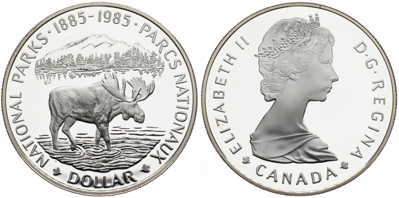 Canada, 1 Dollar 1985 Canada, 1 Dollar 1985, Ag, KM# 143|100th Anniversary of th...