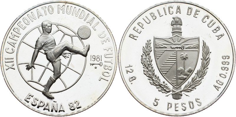 Cuba, 5 Pesos 1981 Cuba, 5 Pesos 1981, 12 g, Ag (999/1000), KM# 77|Small hairlin...