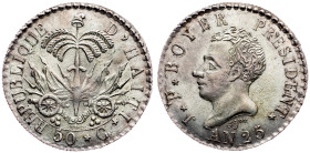 Haiti, 50 Centimes 1828 (AN 25)