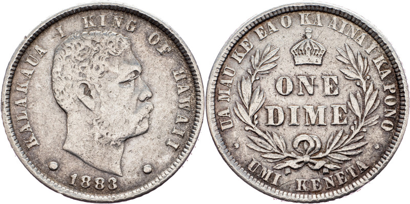 Kalakaua, One Dime 1883, San Francisco Kalakaua, One Dime 1883, San Francisco, A...