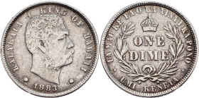 Kalakaua, One Dime 1883, San Francisco