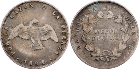 Chile, 1/2 Decimo 1861