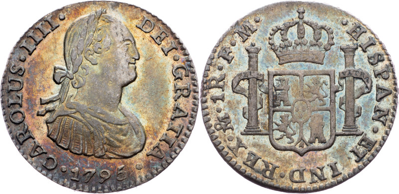 Mexico, 1 Real 1795 Mexico, 1 Real 1795, 3,386 g, Ag, KM# 81|beautiful toning, m...