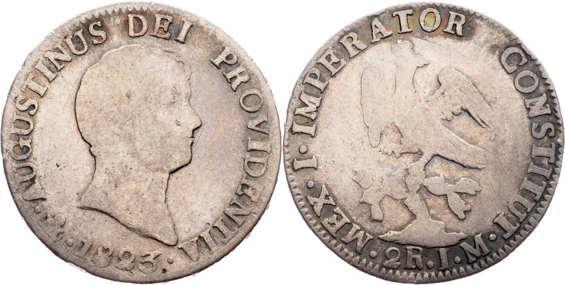 Mexico, 2 Real 1823 Mexico, 2 Real 1823, 6,442 g, Ag, KM# 303|toned; F

Grade:...