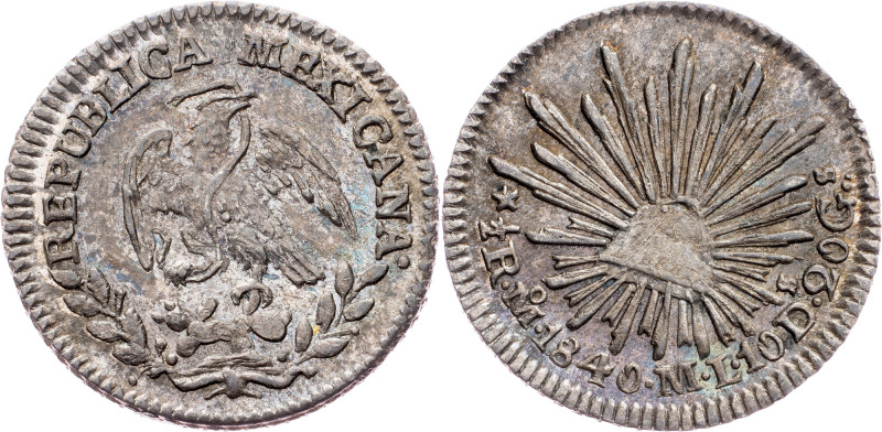 Mexico, 1/2 Real 1840 Mexico, 1/2 Real 1840, 1,671 g, Ag, KM#370.9|beautiful ton...