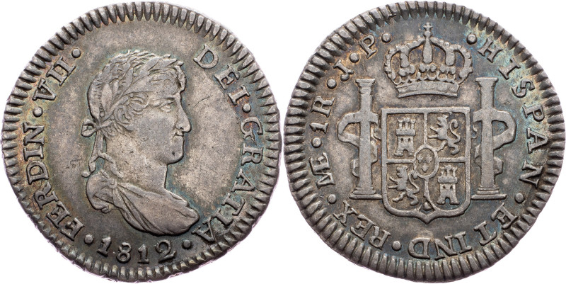 Peru, 1 Real 1812 Peru, 1 Real 1812, 3,084 g, Ag, KM#114.1|beautiful toning; VF+...