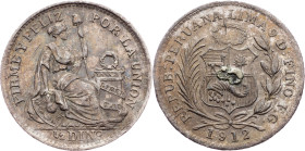 Peru, 1/2 Dinero 1912