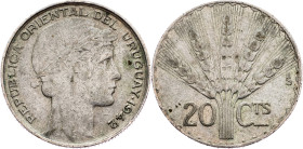 Uruguay, 20 Centésimos 1942