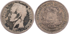 Venezuela, 1/2 Bolívar 1886