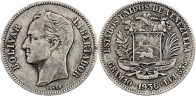Venezuela, 2 Bolívares 1936