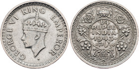 British India, 1/4 Rupee 1943
